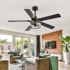 Airsurfer 52" Ceiling Fan with 5 Plywood Blades,Ceiling Fan with Memory Function,6 Speeds DC Motor,2 Downrods,Remote Control Included,Matte Black - 3 of 4
