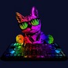 Junior's Design By Humans Cool Cat DJ By clingcling T-Shirt - 2 of 3