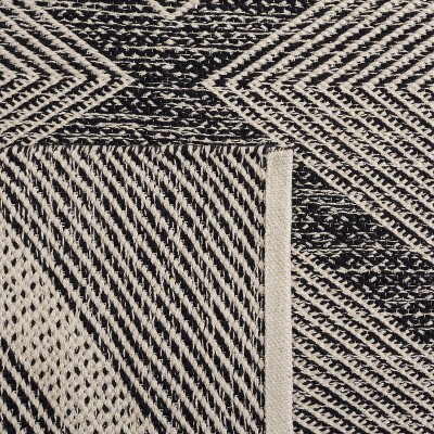 Handwoven Black Cotton Flatweave Runner Rug 27" x 13"