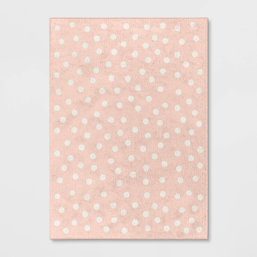 5'x7' Polka Dot Rug Pink/White - Pillowfort™
