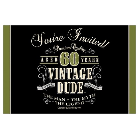8ct Vintage Dude 60th  Birthday  Invitations Target 