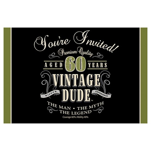 8ct Vintage Dude 60th Birthday Invitations Target 8ct Vintage Dude 60th Birthday Invitations Target