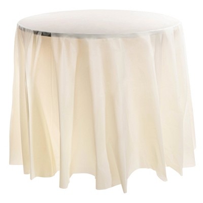 Smarty Had A Party 84" Ivory Round Plastic Tablecloths - 96 pcs