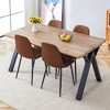 NicBex 5 PCS/7 PCS Dining Table Set,Wood Textured MDF Dining Table with A-Frame Legs,4/6 Round Corner Chairs for Kitchen/Dining Room - image 2 of 4