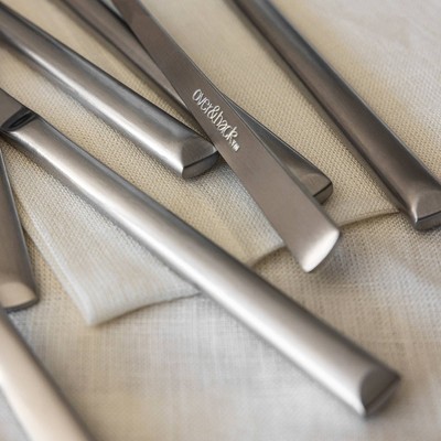 over&back 20pc Modern Flatware Set Brushed Stainless: 18/8 Stainless Steel, Service for 4, Dishwasher-Safe, BPA-Free