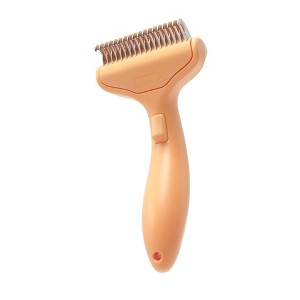BABYYER Ergonomic Pet Cat Dog Knot Comb Floating Hair Removal One Click Stainless Steel Safe Comfortable Easy to Use and Clean - 1 of 4