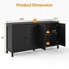 Heynemo Sideboard Buffet Cabinet with Storage, 60'' Mid Century Modern Storage Cabinet with 4 Doors and Adjustable Shelves, Accent Cabinet, Black - 4 of 4