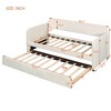 Twin Size Upholstered Daybed Frame with Trundle Bed and Wood Slat, 4L -ModernLuxe - 3 of 4