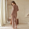 Women's Loungewear Mocha Cozy Rest & Relaxation Brown Pajama Set - Cupshe - 4 of 4