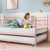 Whizmax Twin Metal Daybed with Trundle, Space Saving Trundle Sofa Bed for Living Room, Bedroom and Guest Room - 3 of 4