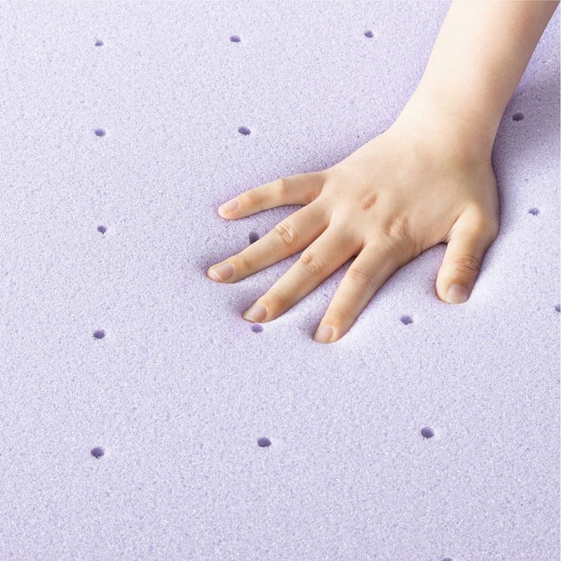 Mellow Ventilated Memory Foam Lavender Infusion 3" Mattress Topper, 6 of 10