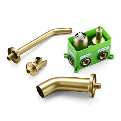 Brushed Gold Brass Rain Shower System with Handheld