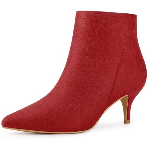 Red best sale flat booties