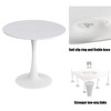 Modern Round Dining Table, ?31.5inKitchen Dining Room Furniture, Coffee Table, Leisure Table, Living Room Table, Oval Dining Table, WHTIE - 3 of 4