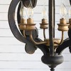 20.5"x24" 6-Light Chandelier Ceiling Light Antique Black - A&B Home: Wrought Iron Pendant, Glass Shades, UL Listed - 4 of 4