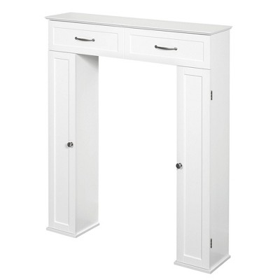 White Adjustable Over-the-Toilet Storage Cabinet with Doors