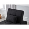 Multi-Functional Folding Ottoman Breathable Linen Fabric Recliner Chair Bed With Adjustable Backrest Modern Convertible Chair - 3 of 4