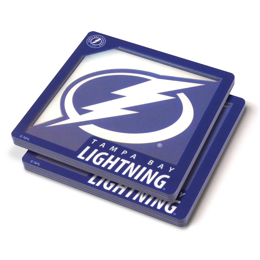 Photos - Glass NHL Tampa Bay Lightning 3D Logo Series Coasters