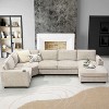 119"W U-Shaped Sectional Sofa, 6-Seat Chenille Couch Set with Oversized Chaise Lounge, Deep Seat Comfy Sofa with Cup Holders - ModernLuxe - 2 of 4