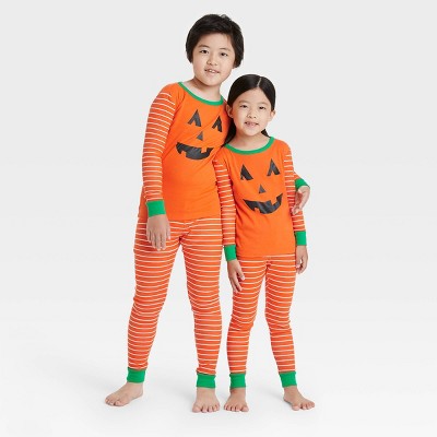 Kids' Halloween Pumpkin Matching Family Pajama Set - Orange 4