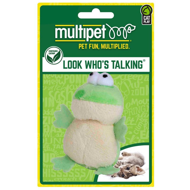 Multipet Look Who&#39;s Talking Cat Toy - Frog, 3 of 5