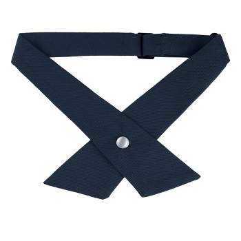 Allegra K Men's Adjustable School Uniform Solid Color Button Neck Criss-Cross Bowtie