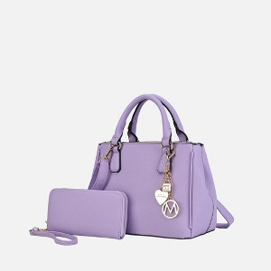 MKF Collection Ruth Women’s Satchel Bag with Wallet by Mia K - Lilac - 1 of 4