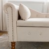 Traditional Tufted Ottoman Bench with Hidden Storage and Rolled Armrest for Bedroom or Living Room -3irtyhousy - 3 of 4