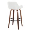 Set of 2 30" Fixed-Height Barstools with Wood Legs, Round Metal Footrest, and 360¡ã Swivel for Kitchen - 4 of 4