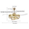 YIYIBYUS Modern Retractable Chandelier Ceiling Fan Light with Remote Control, Gold - 4 of 4