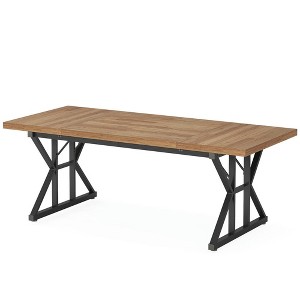 Resenkos Dining Table, Living Room Table,Wood Dining Table, Farmhouse 70.8" Kitchen Table for 6 People, & White - 1 of 4