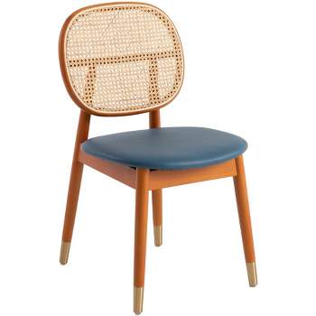 LeisureMod Holbeck Wicker Dining Chair with Beech Wood Legs