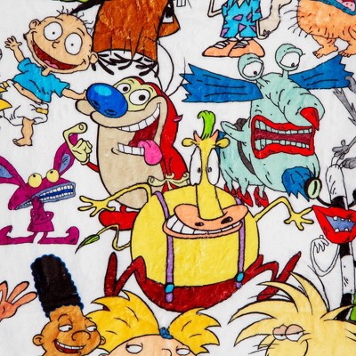 Nickelodeon Cartoon Collage Multicolor Fleece Throw Blanket 45 x 60 Inches