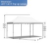 10x20 FT Heavy-Duty Pop-Up Canopy Tent with 6 Sidewalls, UV Protection, Waterproof, Adjustable Height, Wheeled Bag for Outdoor Events-Coolbibila - 4 of 4