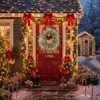 SEVOBAL Wreaths 24" Christmas Pine Wreath Pinecone Greenery Handcrafted Artificial Christmas Wreath for Festive Home Decor, Green, 24"*24"*4" - 4 of 4