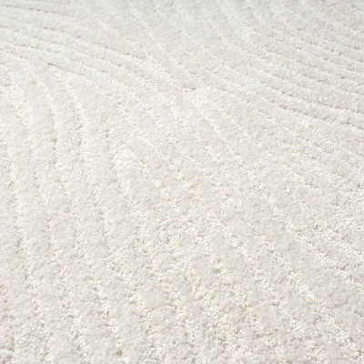 Cream Geometric Wave Synthetic Area Rug, 2'0" x 3'1"