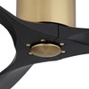 Casa Vieja 52" Windspun Modern Indoor Ceiling Fan 3 Blade Remote Control Brass Finish Motor Black Wood Blades Bedroom Living Room Hugger DC Motor - 3 of 4