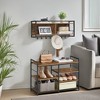 Multifunctional Hall Tree with Coat Rack and Shoe Bench - Entryway Furniture Set with 12 Hooks and 4-Tier Shoe Rack - 4 of 4