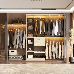 Besiost All-in-one Closet Organizer System with Wood Drawers, Tower Shelving, Hanging Rods - 1 of 4