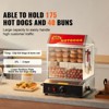 VEVOR Hot Dog Steamer, 28.5QT, 2-Tier Hot Dog Hut Steamer, 86℉~185℉ Temperature Control, Electric Bun Warmer with Tempered Glass Slide Doors - 3 of 4
