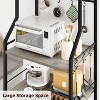 Kitchen Bakers Rack, Microwave Oven Stand with 2 Large Wire Basket, Industrial Coffee Bar Station, 5-Tier Kitchen Utility Storage Shelf with 8 Hooks - 4 of 4