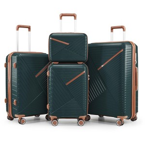 Kumasinova Premium PP Hardshell Suitcase Sets,4 Pcs Expandable Lightweight Spinner Luggage with TSA Lock,Airline-Approved,14/20/24/28" - 1 of 4