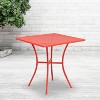 Emma and Oliver Commercial Grade 28" Square Colorful Metal Garden Patio Table - 2 of 2