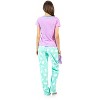 Ashford & Brooks Women's Cotton Top Eye mask & Coral Fleece Pants Pajama Set - Lavender Aqua - Medium - 3 of 4