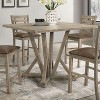 Modern Farmhouse Square Counter Table 45" Solid Rubberwood Antique Finish - 2 of 4