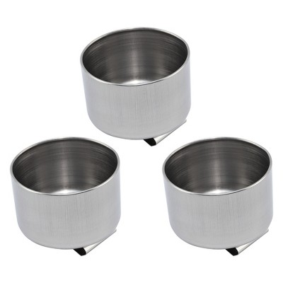 Creative Mark Stainless Steel Palette Cup 100ml, 3 Pack with Sturdy Clip for Palette Attachment- 2-3/8" Diameter Paint Cup for Artists, Students,