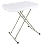 Hastings Home Folding TV Tray Utility Table With 3 Height Levels - 26", White/Gray