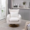 KTMBDW Mid-Century Swivel Accent Chair, Upholstered Fabric Armchair for Living Room, Bedroom - 2 of 4