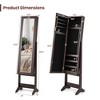 Costway Jewelry Mirrored Cabinet Armoire Organizer Storage Box with Stand Christmas Gift Black/White/Coffee/Brown - 3 of 4