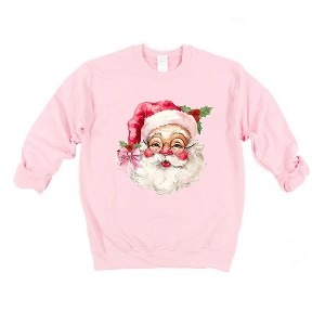 Simply Sage Market Women's Graphic Sweatshirt Watercolor Santa Face - 1 of 4